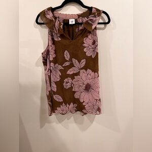 CAbi Floral Blouse Size M